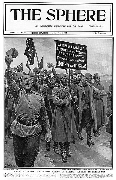 Russian Soldiers demonstrate in Petrograd