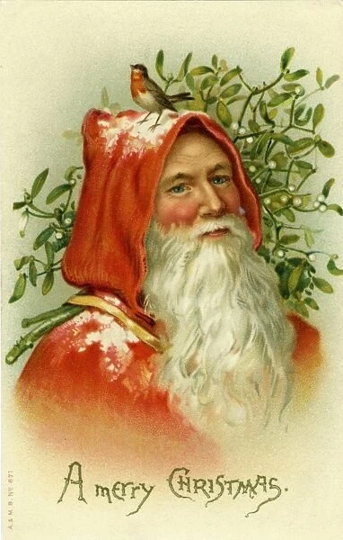 Santa Claus & mistletoe