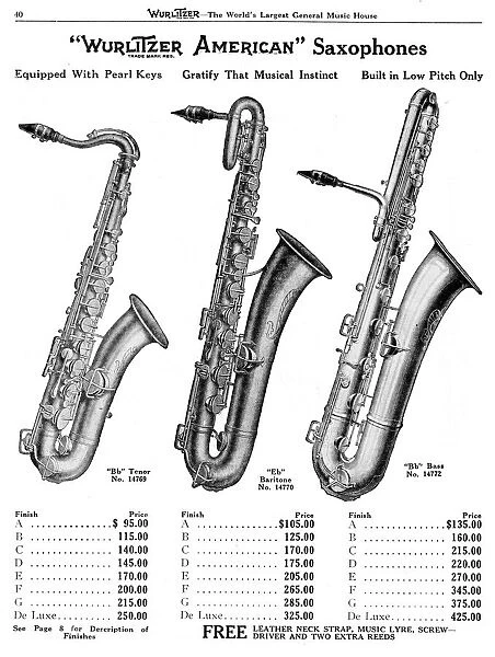Saxophones, Wurlitzer