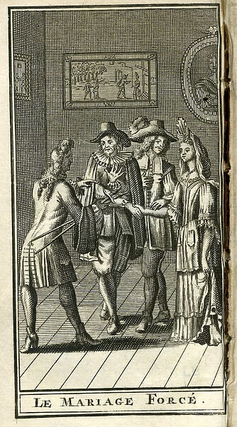 Scene from Molieres play, Le Mariage Force