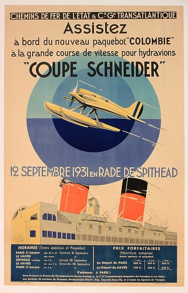Schneider Trophy, SS Colombie, Spithead, 1931