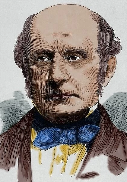 Sir Alexander Cockburn (1802-1880). Engraving. Colored