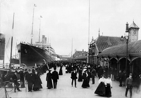 SS Celtic at landing stage, Liverpool, 1904 Date: 1904