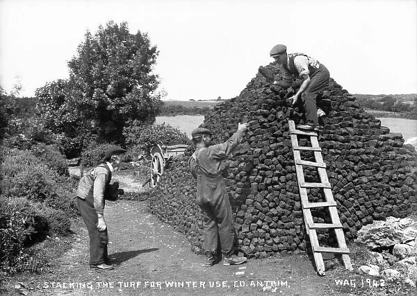 Stacking the Turf for Winter Use, Co. Antrim