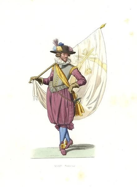 Standard bearer for a company of arquebusiers, 17th century