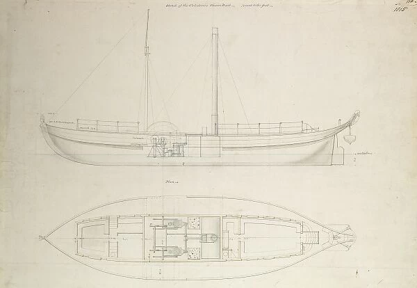 The steam yacht Caledonia, engineering drawing