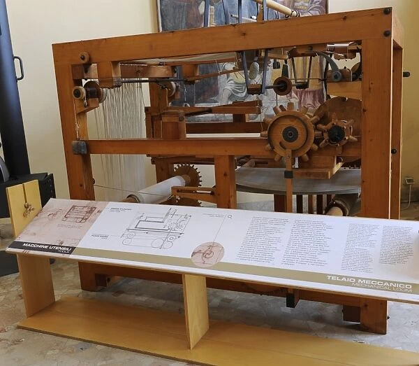 Study of Leonardo da Vinci. Mechanical loom. 15th century