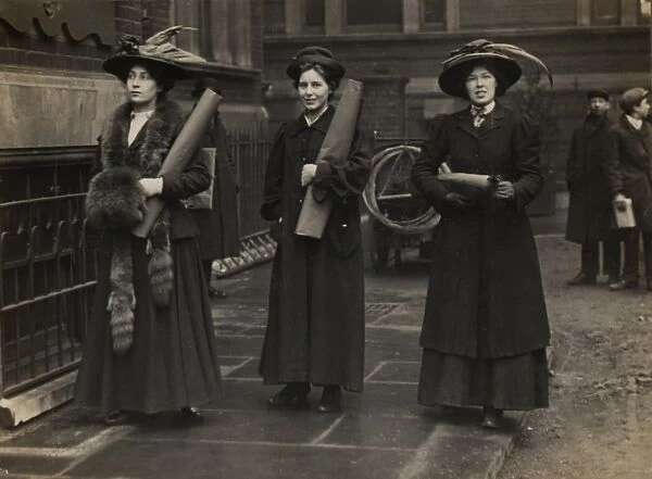 Suffragettes Chaining to Railings Vera Holme