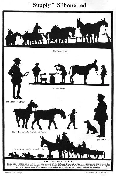 Supply silhouetted, WW1 silhouettes by H. L. Oakley