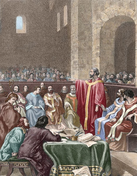 The Synod of Elvira. Approximately 305-306. Spain. Colored e