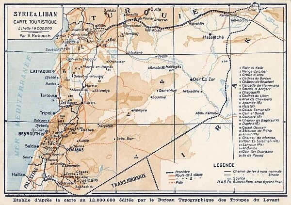 Syria and Lebanon - Tourist Map