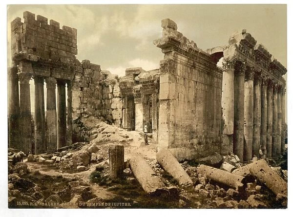 Temple of Jupiter, the facade, Baalbek, Holy Land, (i. e. Ba