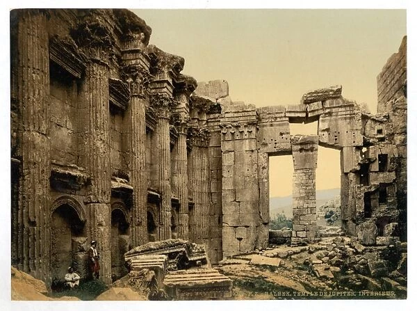 Temple of Jupiter, interior, Baalbek, Holy Land, (i. e. Ba l