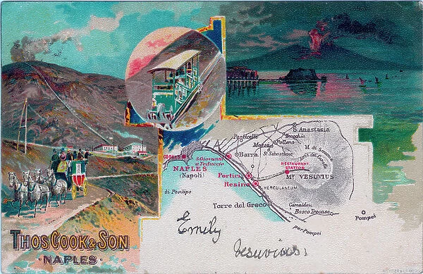 Thomas Cook Vesuvius Postcard pictures & map
