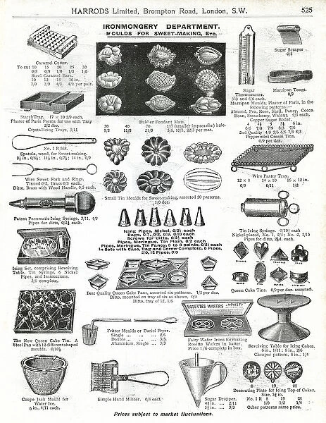Trade catalogue for Edwardian sweet making utensils 1911