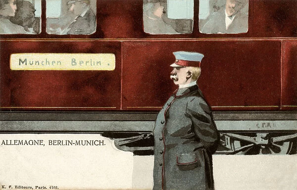 Train on the Berlin to Munich railway, Germany