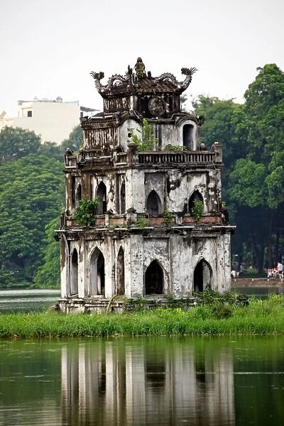 The Turtle Tower in Hoan Kiem Lake in Hanoi, Vietnam