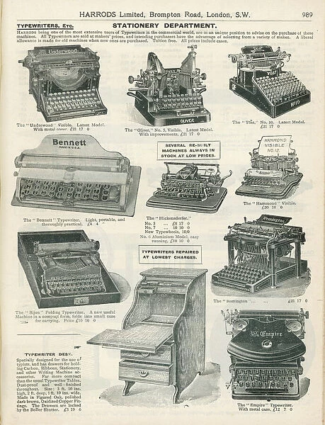 Typewriters of 1909
