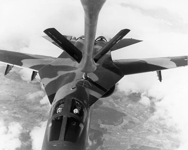 A USAF General Dynamics F-111E refuels