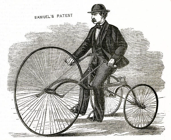 Velocipede, early form of bicycle 1869