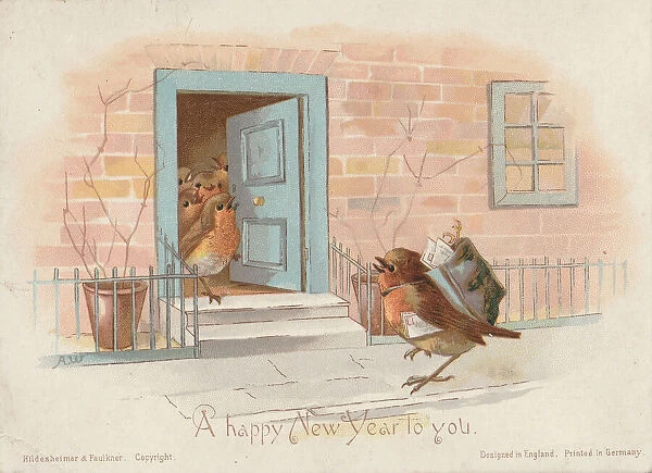 Victorian Greeting Card - Robin Christmas Postman