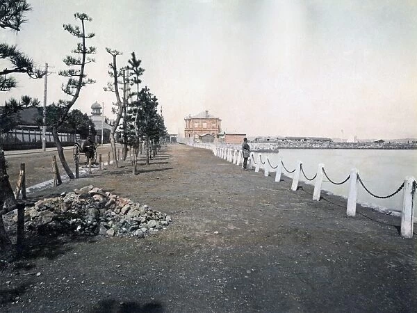 View along the bund, Yokohama, Japan, circa 1880s