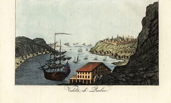 View of the town of Quebec, Canada, circa 1800