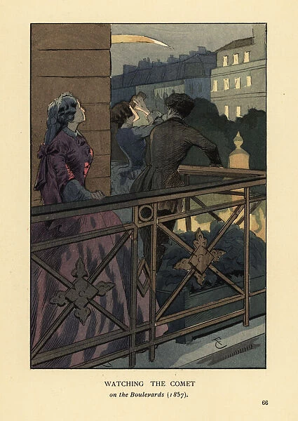 Watching the comet, Paris, 1857