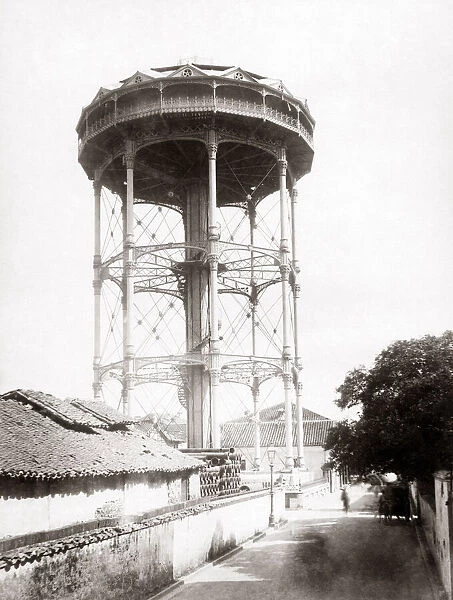Water tower, Shanghai, China, circa 1890. Date: circa 1890