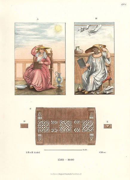 Women of Venice dying their hair using a solana