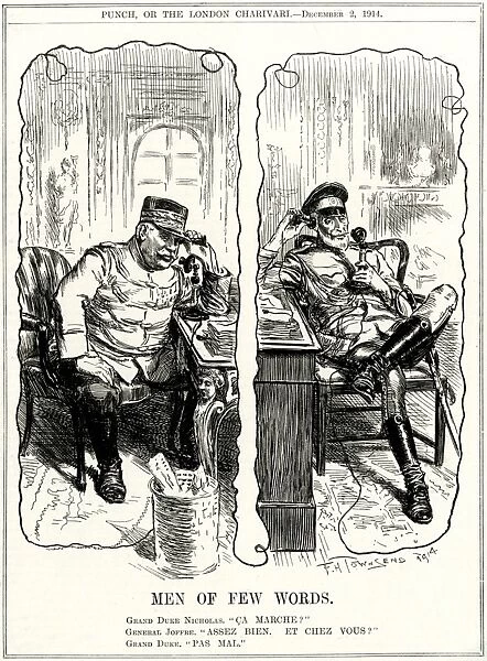 WW1 - Cartoon - General Joffre and Grand Duke Nicholas