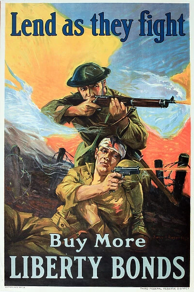 WW1 poster, Buy More Liberty Bonds, Lend as they fight