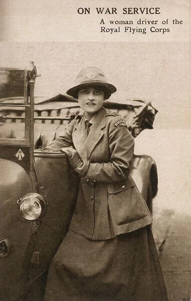 WW1 - A woman driver of the Royal Flying Corps