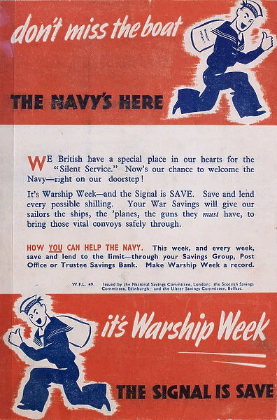 WW2 leaflet, Warship Week, Don t miss the boat