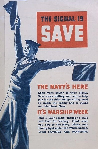 WW2 leaflet, Warship Week, The Signal Is Save