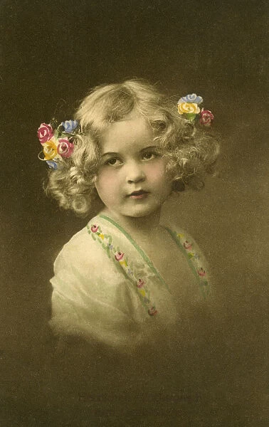 Young Austrian Girl with flowers in her hair