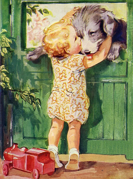 Young child & her dog