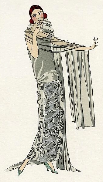Young lady in evening gown by Paul Poiret