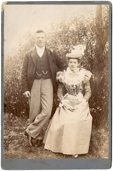 Young Victorian couple in an outdoor setting