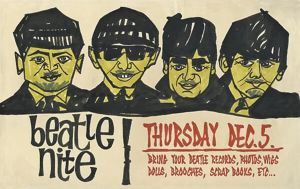 Youth club poster, Beatles night