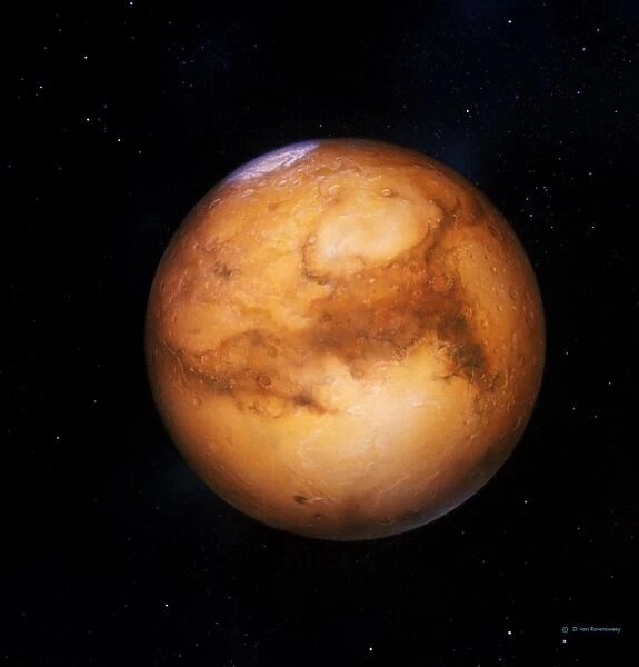 Mars. Artwork of the planet Mars seen from space
