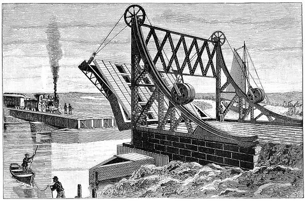 Railroad drawbridge, 19th century