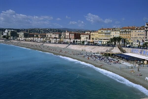 Beach, Baie des Anges, Nice, Cote D Azur, Provence, France, Mediterranean, Europe