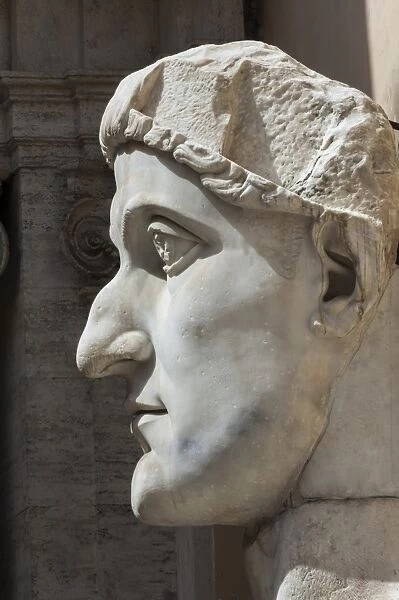 Head of Constantine 1, dated AD 4, Capitoline Museum, Ancient Rome, Rome, Lazio, Italy