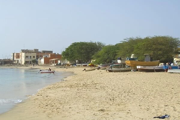 The main town of Sal Rei, Boa Vista, Cape Verde Islands, Africa