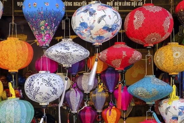 Paper lanterns for sale in a shop in Hoi An, Quang Nam, Vietnam, Indochina, Southeast Asia