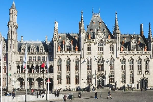 Provincial Government building, Market Square, Historic center of Bruges, UNESCO World Heritage Site, Belgium, Europe
