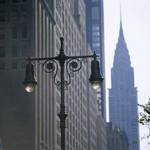 Street lamps and the Empire State Building