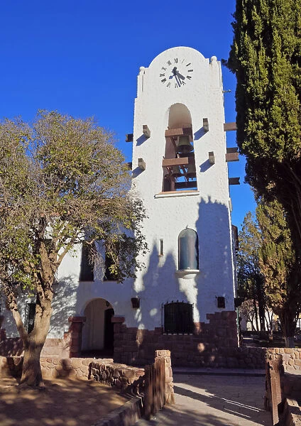 Argentina, Jujuy Province, Humahuaca, View of the clock tower of the City Hall