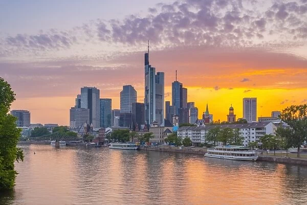 Germany, Hessen, Frankfurt Am Main, City Skyline across River Main